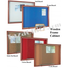 Wooden Frame Sliding Glass Cabinet